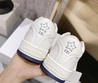 Женские кожаные кроссовки Christian Dior 2022-2023 белые с синим и перфорированной вставкой