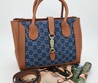 Женская сумка Gucci 2022-2023 синяя с коричневым 31х23