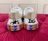 Женские кожаные кроссовки Dolce & Gabbana 2022-2023 белые с надписями