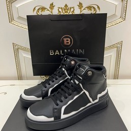 Мужские кожаные кроссовки Balmain 2022-2023 черные