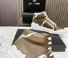 Мужские кожаные кроссовки Balmain 2022-2023 коричневые с белым