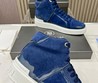 Мужские текстильные кроссовки Balmain 2022-2023 синие