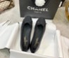 Женские кожаные балетки Chanel 2022-2023 черные с замшей