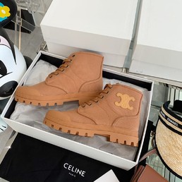 Женские ботинки Celine 2022-2023 коричневые