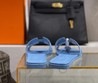 Женские сандалии Hermes 2022-2023 голубые