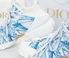 Женские кожаные кроссовки Christian Dior 2022-2023 белые с синим рисунком