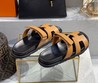 Мужские сандалии Hermes 2022-2023 черные с коричневым