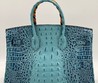 Женская кожаная сумка Hermes 2022-2023 голубая 35х30