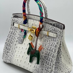 Женская кожаная сумка Hermes 2022-2023 белая 35х30