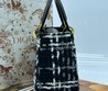 Женская сумка Christian Dior 2022-2023 черная с белым 20х17