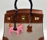 Женская текстильная сумка Hermes 2022-2023 коричневая с бежевым 30х25