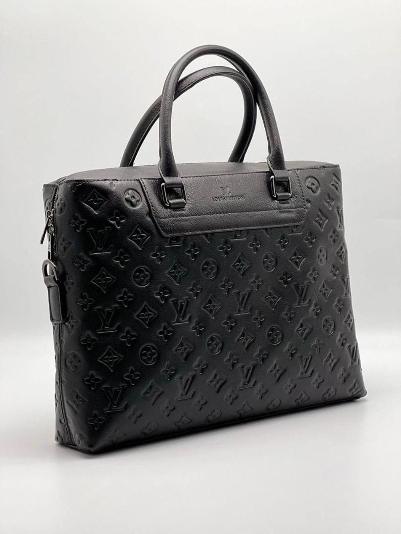 Женская кожаная сумка Louis Vuitton 2022-2023 черная с орнаментом 39х30