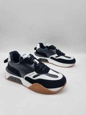 Мужские кроссовки Tom Ford 2022-2023 черные с белым и серым
