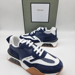 Мужские кроссовки Tom Ford 2022-2023 белые с синим
