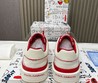 Мужские кожаные кроссовки Dolce & Gabbana 2022-2023 белые с красным