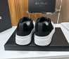 Мужские кожаные кроссовки Balmain 2022-2023 белые с черными замшевыми вставками
