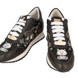 Женские черные кожаные кроссовки Philipp Plein Anniston