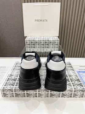 Мужские текстильные кроссовки Premiata 2022-2023 синие с черной замшей