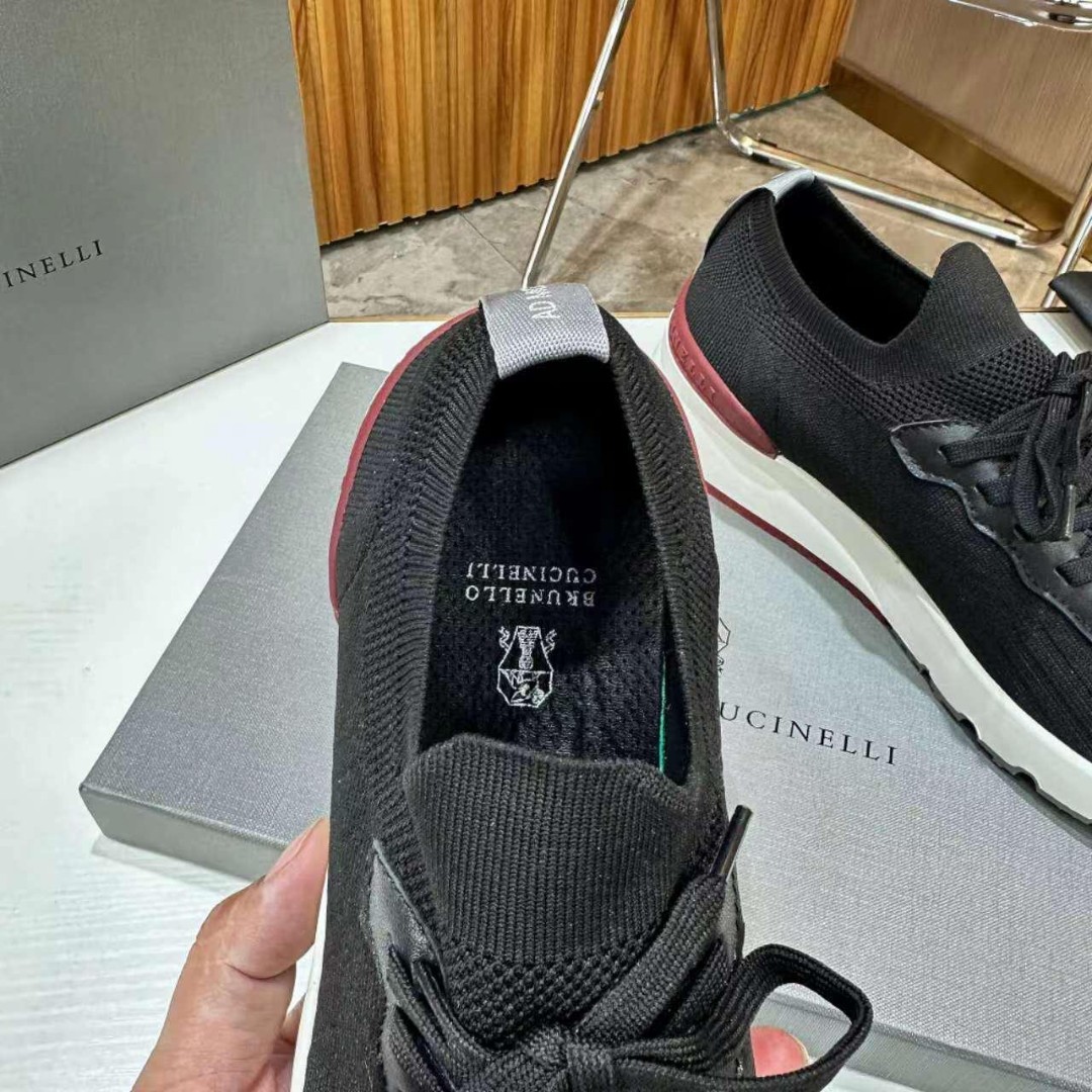Мужские текстильные кроссовки Brunello Cucinelli 2022-2023 черные