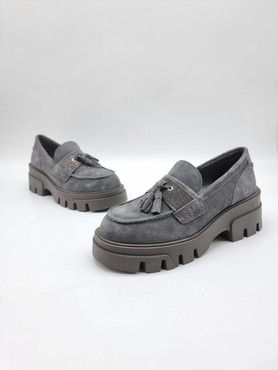 Женские замшевые ботинки Brunello Cucinelli 2022-2023 серые