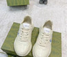 Женские кожаные кроссовки Gucci 2022-2023 белые с голубыми кроликами
