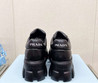Женские кожаные кроссовки Prada 2022-2023 черные