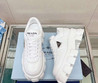 Женские кожаные кроссовки Prada 2022-2023 белые
