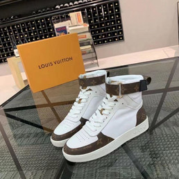 Женские кожаные кеды Louis Vuitton Boombox 2022-2023 белые с темно-коричневым