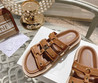 Женские кожаные сандалии Celine 2022-2023 коричневые