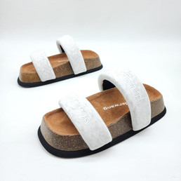 Женские текстильные шлепанцы Alexander Wang 2022-2023 белые