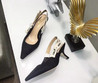 Женские текстильные туфли Christian Dior 2022-2023 черные