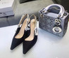 Женские текстильные туфли Christian Dior 2022-2023 черные