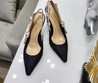 Женские текстильные туфли Christian Dior 2022-2023 черные
