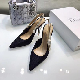 Женские текстильные туфли Christian Dior 2022-2023 черные