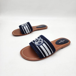 Женские текстильные шлепанцы Louis Vuitton 2022-2023 синие