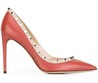 Женские кожаные летние туфли Valentino Garavani Rockstud красные