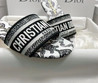 Женские текстильные шлепанцы Christian Dior 2022-2023 белые с орнаментом