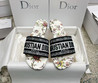 Женские текстильные шлепанцы Christian Dior 2022-2023 белые с цветочками