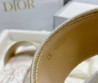 Женские текстильные шлепанцы Christian Dior 2022-2023 бежевые с розовым орнаментом