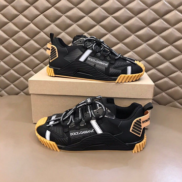 Мужские комбинированные кроссовки Dolce & Gabbana 2022-2023 черные с желтым