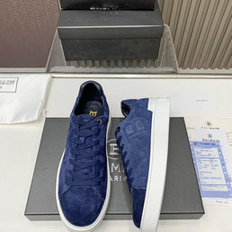 Мужские замшевые кроссовки Balmain 2022-2023 синие