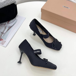 Женские текстильные туфли Miu Miu 2022-2023 черные