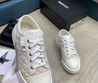Женские текстильные кроссовки Chanel 2022-2023 белые с бежевым