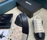 Женские текстильные кроссовки Chanel 2022-2023 белые с черным и бежевым