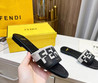 Женские текстильные шлепанцы Fendi 2022-2023 черные с серым