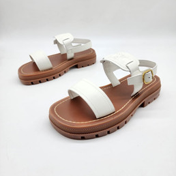 Женские кожаные босоножки Celine 2022-2023 белые