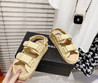 Женские текстильные сандалии Chanel 2022-2023 бежевые