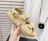 Женские текстильные сандалии Chanel 2022-2023 бежевые