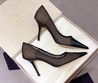 Женские кожаные туфли Jimmy Choo 2022-2023 черные с сеткой