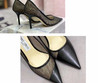 Женские кожаные туфли Jimmy Choo 2022-2023 черные с сеткой